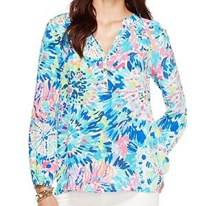 Lilly Pulitzer Elsa Silk Top - Multi Dive In